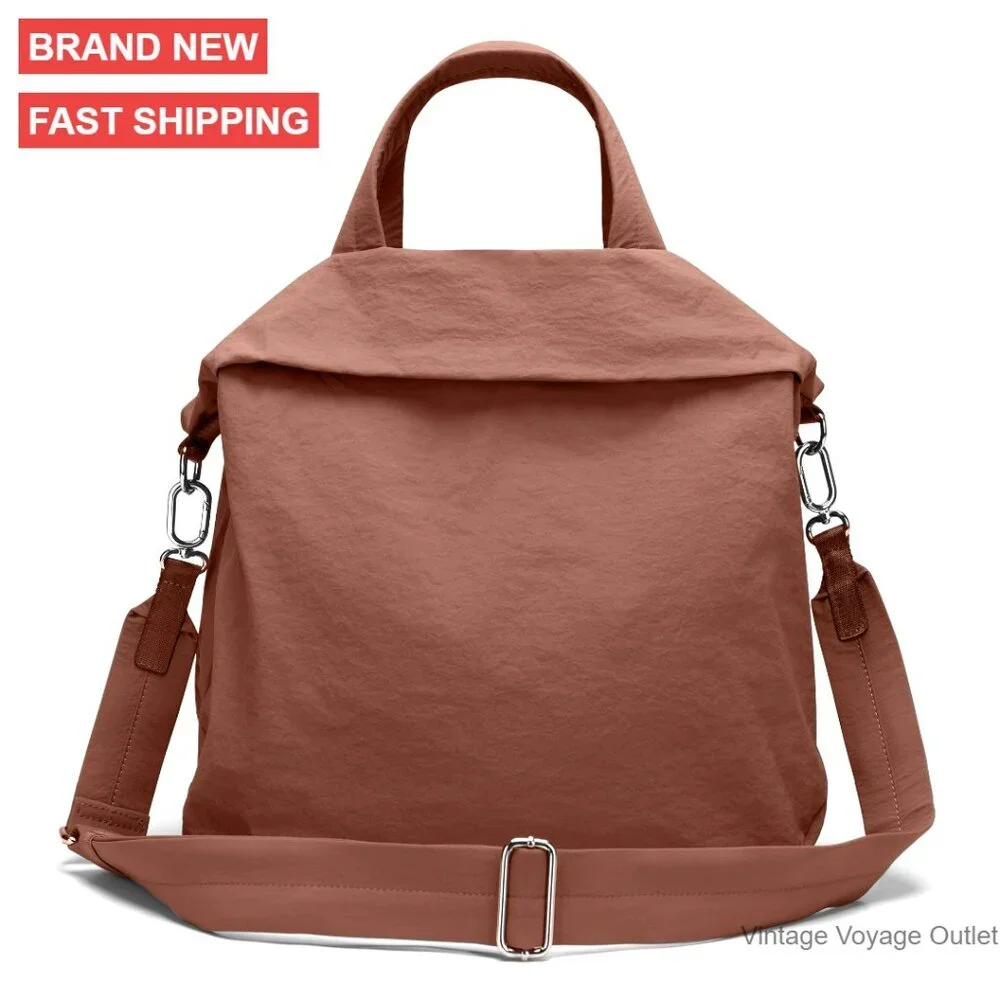 Large 19L Nylon Hobo Tote with Adjustable Straps for Travel Gym Work